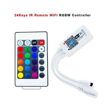24Keys Mini Wi-fi RGB/RGBW Led Ovladač Hudby A Časovač Režimu Wifi Bezdrátové telefony Android IOS APP Dálkové ovládání Pro SMD 3528 5050 Led