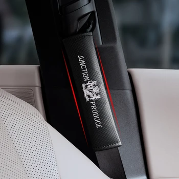 2ks Car Styling VIP JP Křižovatce Vyrábět Znak uhlíkových vláken bezpečnostní Pás přes rameno ochranný Kryt Case Auto Interiérové Doplňky