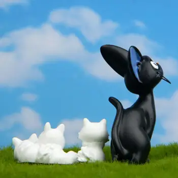 3 Ks/sada Roztomilé Anime Doručovací Služba slečny Kiki Kiki Kočka, Černá Kočka Bílý kocour Model, Akční Figurky Hračky pro Děti, Vánoční Dárky