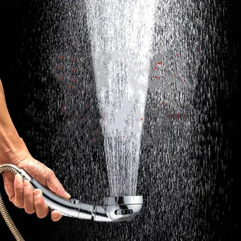 3 Režim Nastavitelný Vysoký Tlak Sprcha Hlavou Úspory Vody Zlato Sprchová hlavice Filtru s Vodou Ovládací Tlačítko Koupelna