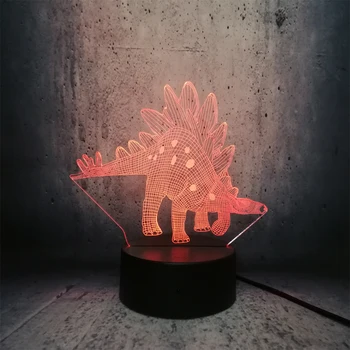 3D LED Lampa dinosauří fanoušky Stegosaurus filmu Postavu Světlo Barevné Dekorace Noční Světlo Kluk Vánoční Chlapec, teenager