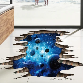 3D Moderní Nástěnné Nálepky Astral Sky Zrcadlo Umění Odnímatelný Zeď Nálepky Nástěnné Obtisk Home Room Decor
