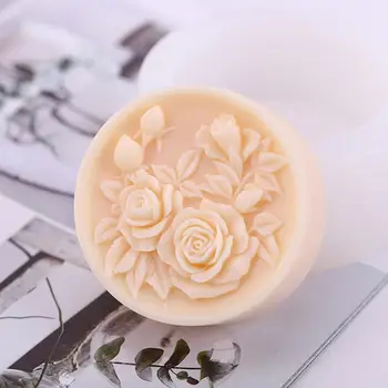 3D Růže Ručně vyráběné Silikonové Mýdlo Formy Kulatý Květ Silikonové Formy na Přírodní Bio Mýdla