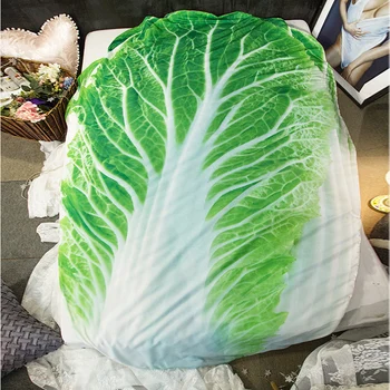 3D Zeleninu Funny Deka Ložní prádlo Zelí Letní Deka ve Tvaru Roztomilé Šidítko v Pračce Lehká Deka