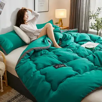 45Washed bavlněné pohodlí zahustit peřina 3D černá strana zimní přikrývky 220*240cm home bed cover měkké deky teplé posteli