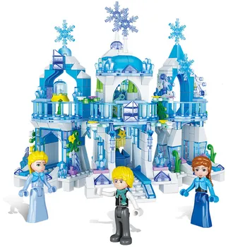 463pcs Dívka série ledu a sněhu crystal castle islandu děti montáži Model, Stavební Bloky hračky