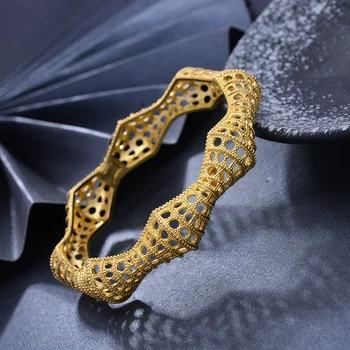 4ks/lot Zlata barva Náramky Pro Ženy/Dívka Středního Východu Šperky Classic Zakřivené vlny, Měděné Náramky Šperky Dárky