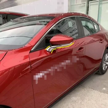 4ks venkovní Dveře vnitřní Zpětné Zrcátko Strip Kryt Střihu Vhodné Pro Mazda 3 Mazda3 2019 2020 Doplňky Exteriéru ABS Chrom Styl