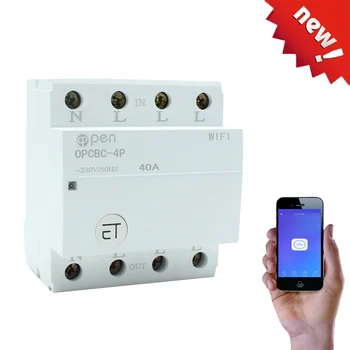 4P 40A Din Lištu WI-fi Smart Switch Dálkové ovládání pomocí eWeLink APLIKACE pro Smart home