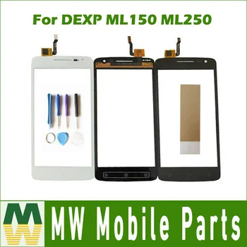 5.0 Inch Pro DEXP Ixion ML150 ML250 Dotykový Displej Čidlo Sklo Digitizer Náhradní Díl v Černé, Bílé Barvě S Pásky A Nástroje