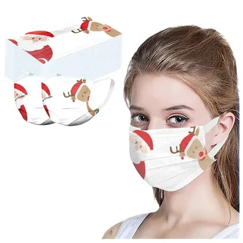 50 Ks pro Dospělé Maska Ženy Prodyšné Jednorázové Vysoce Kvalitní Maska Vánoční 3ply Třmenu Masku Módní Маска Máscara