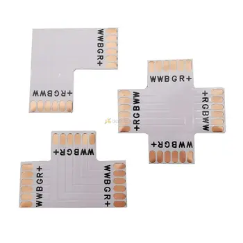 5ks 12mm 6 PIN RGB+CCT Konektor tvaru L / X tvar / T tvar Bez Pájení 6pin konektor Pro 5050 RGB CCT LED pásek
