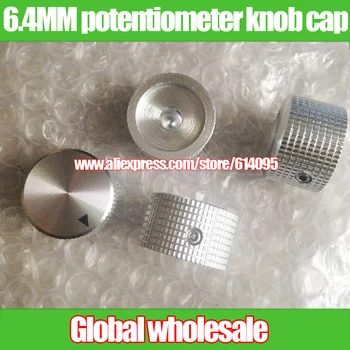 5ks Stříbrný Hliníkový potenciometr knob cap / 25MM * 15 mm otvor 6.4 MM SHCS knoflík na potenciometr