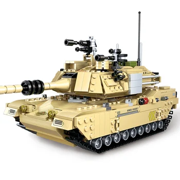 6 V 1 929PCS M1A2 Main Battle Tank Stavební Bloky Vojenské WW2 Voják Údaje Model Vozidla Cihly Hračky pro Kluky