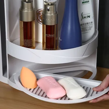 60CM Koupelnové Doplňky 360-Stupeň Rotující závěsné Multi-Funkce Polici Šampon Kosmetika Kuchyni Skladování Domácnost