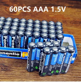 60KS Vysoce kvalitní 1,5 v baterie AAA uhlíkové baterie bezpečnostní silný výbuch-důkaz 1.5 volt AAA baterie UM4 Baterie Č. Hg