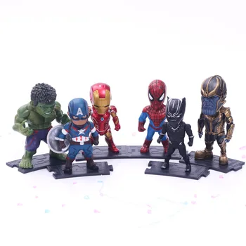 6KS/MNOHO Marvel Avengers 3 Infinity War Akční Figurky Black Panther Hulk, Kapitán Amerika Spiderman, Iron Man, Thanos Děti Hračky
