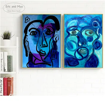 Abstraktní Tvář Picasso Art Canvas Art Vytisknout Obraz Moderní Nástěnné Obrázky Pro Obývací Pokoj Domácí Výzdoba, Dekorativní Plakáty Bez Rámu