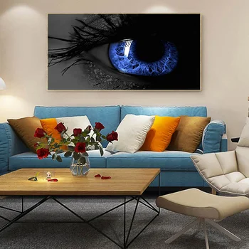 Abstraktní Velké Modré Oko Obrázky, Plátno Malby Domácí výzdoba, Dekorativní malby na Zeď Umění Pro Obývací Pokoj Bez Rámu