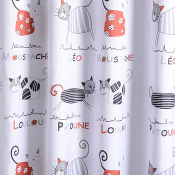 Aggcual Evropské karikatury sprchový závěs vodotěsné polyester roztomilý kočka koupelna opona Zahustit děti Koupelna dekor oddíl Y25