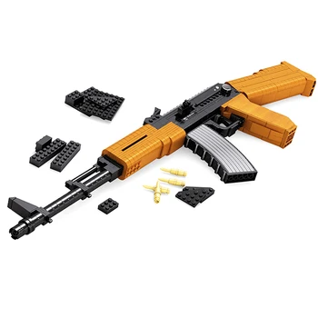 AUSINI 22706 Technic Vojenské Série AK-47 napadení puška Model, Stavební Bloky, sady Klasické zbraň vzdělávací Hračky pro děti