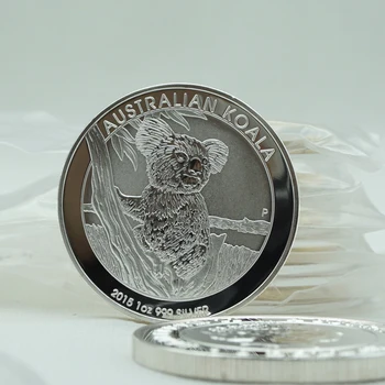 Austrálie Stříbrné Pozlacené Mince Domácí Dekorativní 999.9 Silver Koala Pamětní Elizabeth II. Mince Sběratelské