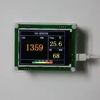 Auto, Domov, Digitální CO2 Metr Oxidu Uhličitého Detektor Vzduchu Tester Sledovat Vnitřní/Venkovní CO2 Teplota Vlhkost Plynu Analyzer
