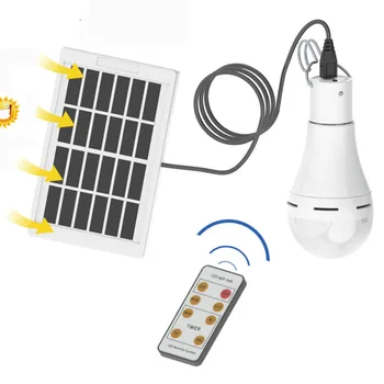Auto Na Off 12W LED Solární Panel Žárovka Dálkového Ovládání Camping Nouzové Světlo, USB Dobíjecí Stan Lucerna SOS Baterku