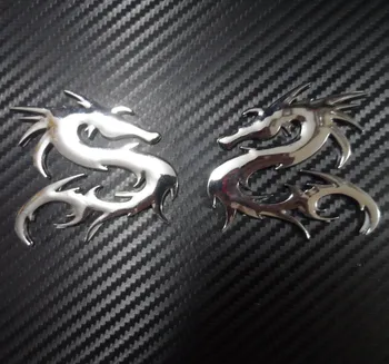 Auto Odznak Dragon Tribal vlevo Vpravo Boční Kufr ABS Chrome Emblem Samolepka sada 2ks