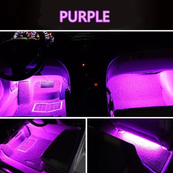 Auto RGB Světlo Led Auto Úpatí Okolního Světla S USB Zapalovač Podsvícení, Music Control App RGB Auto Atmosféru Světla