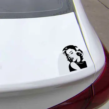 Auto Samolepka Klasická Postava Marilyn Monroe PVC Auto Dekorace, Doplňky, Samolepky Kreativní Vodotěsné, Černé/bílé,16 cm*13cm