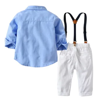 Baby Boy Jaro Podzim 2020 Oblečení Suit Fashion Gentleman Děti Chlapci Oblečení, tričko, Pásek, Kalhoty, Svatební Party, Kojenecké Oblečení