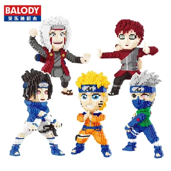 Balody Anime Naruto Kakashi Sasuke, Jiraiya Gaara Ninja 3D Model DIY Mini Diamond Bloky, Cihly, Stavební Hračky pro Děti bez Krabice