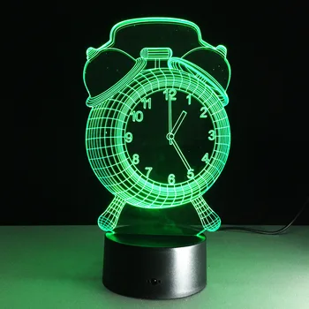 Barevný Budík Lampa 3D Vizuální LED Noční Světlo USB Stolní Lampa S Dotykovým Tlačítko Baby Spací Lampa Děti Strana Dárek Drop Loď