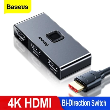 Baseus HDMI Switcher 4K 60Hz HDMI Přepínač, 2 Porty, Bi-Směr 1x2/2x1 Adaptér HDMI Switcher Converter Pro Hry PS4 Pro4/3 TV BOX