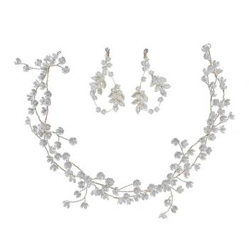 Beach Svatební Vlasy Révy Korunu Handmade Květinové Svatební Čelenka Diadém Luxusní Vlasy, Šperky Pro Nevěsty 2020