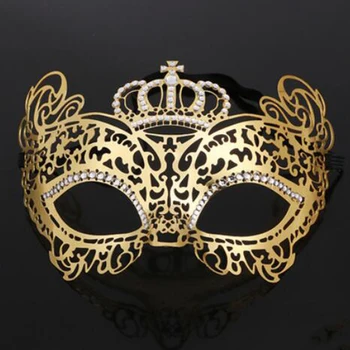 Benátské Kovové Masky Maškarní Klubu Strany Duté Zlatá Maska Sexy Krajky Oční Maska Ženy Maškarní Kostým