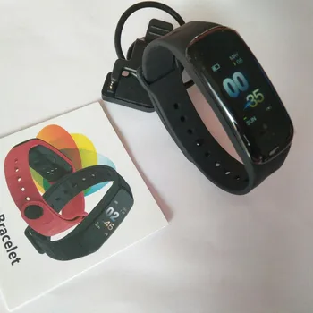 C1 Plus Inteligentní Náramek Barevný Displej Náramek Krevní Tlak Fitness Tracker Srdečního tepu Smart Band pro Android, IOS B48