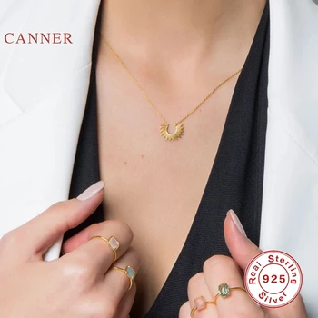 CANNER 925 Sterling Silver Náhrdelník Pro Ženy 2020 Šperky Personalizované C-line Řetěz 18k Zlato náhrdelník Náhrdelník Collares Límec