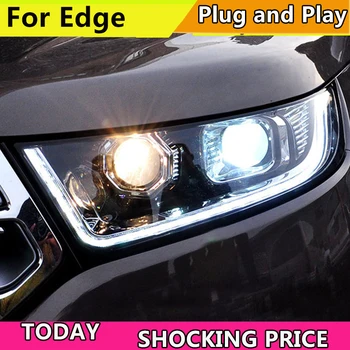 Car Styling pro Ford Edge, Světlomety-2018 Nový Edge LED Světlomet DRL Hid Lampy Angel Eye Bi Xenonové Světlo Příslušenství