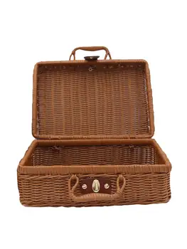 Cestovní Piknikový Koš Ručně Vyráběné Proutěné Pouzdro Vintage Kufr Rekvizit Box Tkát Bambusové Boxy Venkovní Ratanový Organizátor