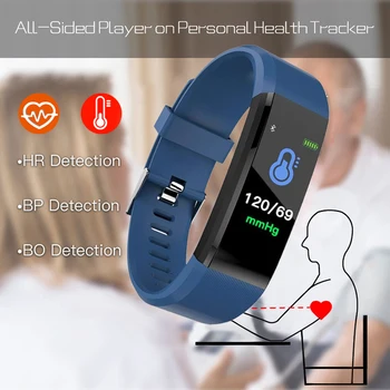 Chytrý Náramek Barevný Displej Muži Ženy Vodotěsné Fitness Tracker, Náramek Monitor Krevního Tlaku Bluetooth Srdeční Frekvence Smartw
