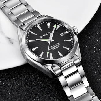 Corgeut 41mm muži, hodiny, bílý ciferník Automatické Datum kalendář Miyota Mechanické Safírové sklo muži hodinky luxusní top značky