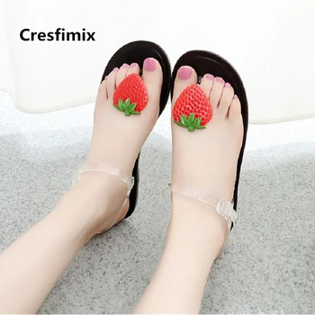 Cresfimix sandalias de mujer ženy ležérní jelly jaro léto sandály lady roztomilé pohodlné ovoce sandály měkké sandály a2723