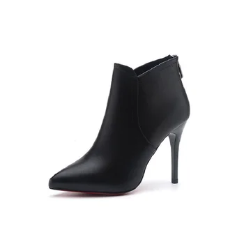 Cresfimix ženy cool ležérní, pohodlné jaro & podzim černé pu kožené kotníkové boty lady módní sladké klasické červené boty a3030