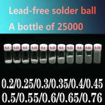 Cínové korálky lead-free solder ball BGA míč 25000 zrna/láhev Připojení polovodičových čipů a line šablony a DPS