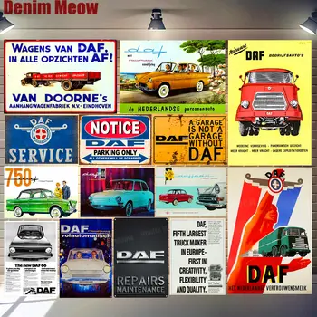 DAF Servisní Plakát Vintage Kovové Desky Domácí Bar Hospoda Garáž Truck Dekor DAF Parkování Pouze Zeď Nálepka AUTOMATICKÉ Tin Znamení ZSS29