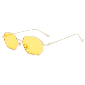 Design značky sluneční Brýle Muži Ženy Malý Rám Kovové Sluneční brýle Vintage Náměstí sluneční Brýle UV400 Odstíny Brýle Oculos de sol