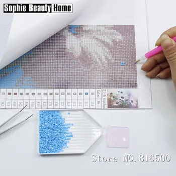 DIY 5D Diamond Mozaika Květina Vrána a Kámen, Ručně vyráběné Diamond Malování Cross Stitch Kit Kamínky Vyšívání 062310