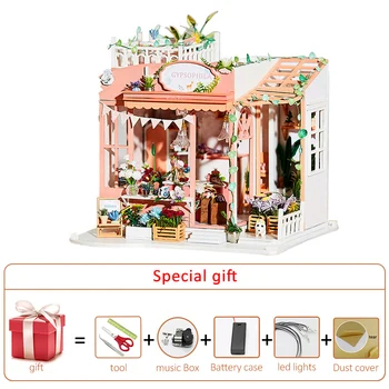 DIY Miniaturní DollHouse Kit Evropský Styl Roombox Ruční Model Vánoční Dárek, Hračky Pro Děti, Dřevěné Panenky Dům Nábytku